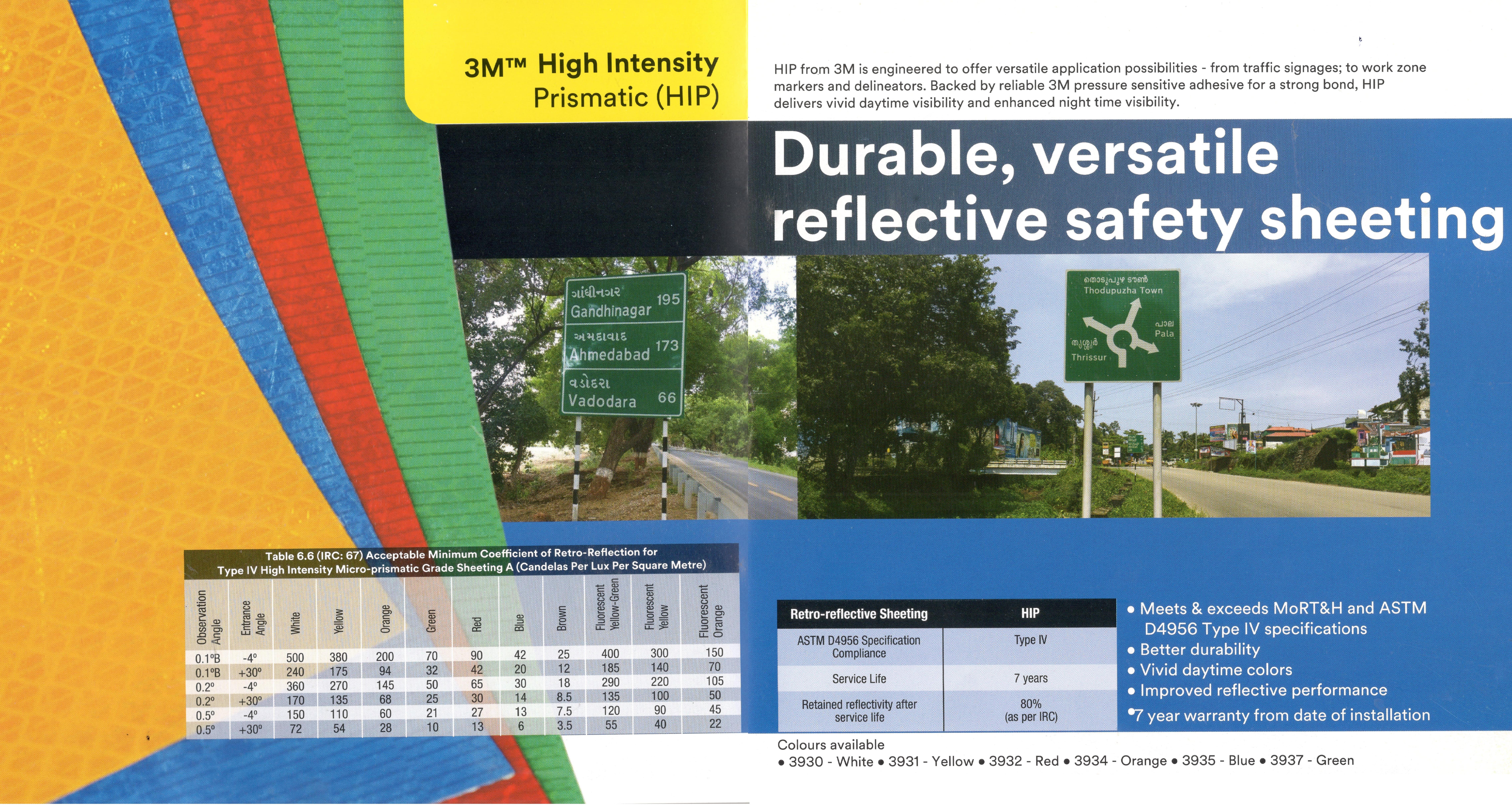 3M™ High Intensity Prismatic Reflective Sheeting 3937, Brown, 48 in x 50 yd Right